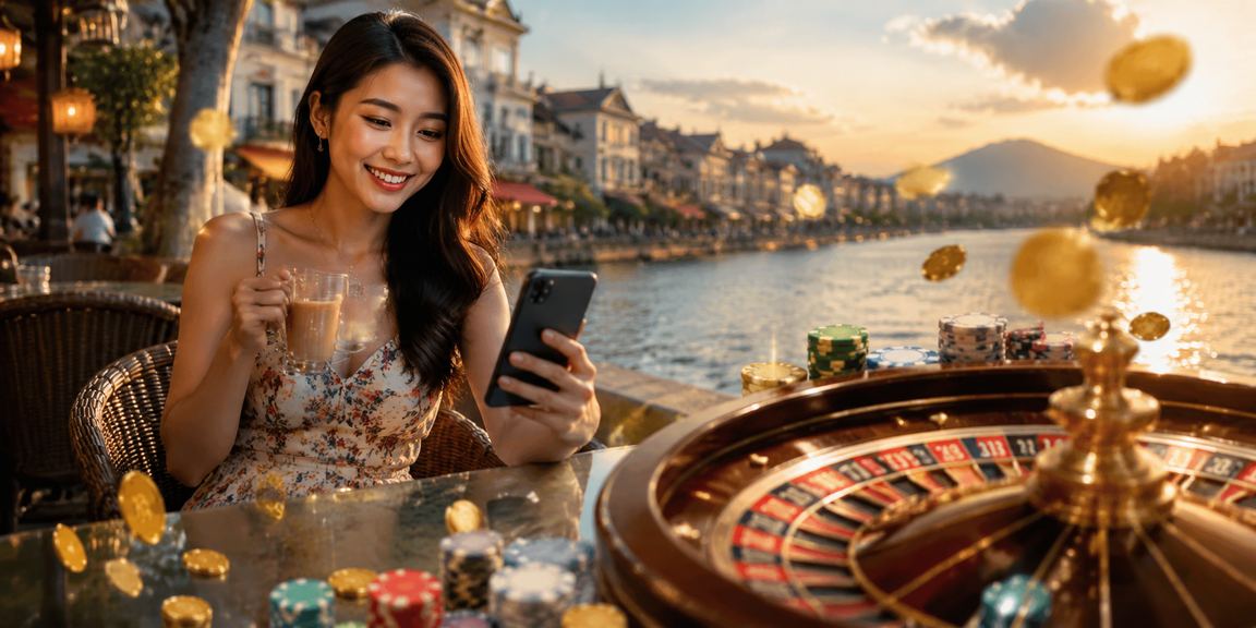 Meja roulette kasino dalam talian gaya Ipoh dengan dealer langsung pada 190e