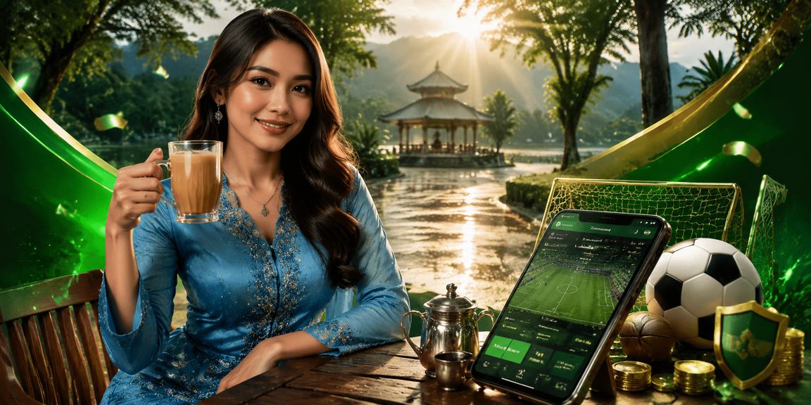 Pemain wanita Malaysia dalam baju kurung mengakses program VIP 190e dari telefon pintar